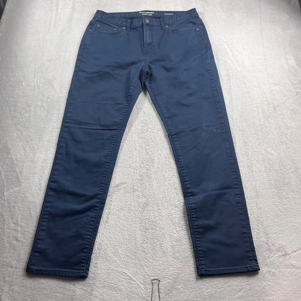 Banana Republic Travel Jean Mens 33x32 Athletic‎ Fit Navy Blue Pants